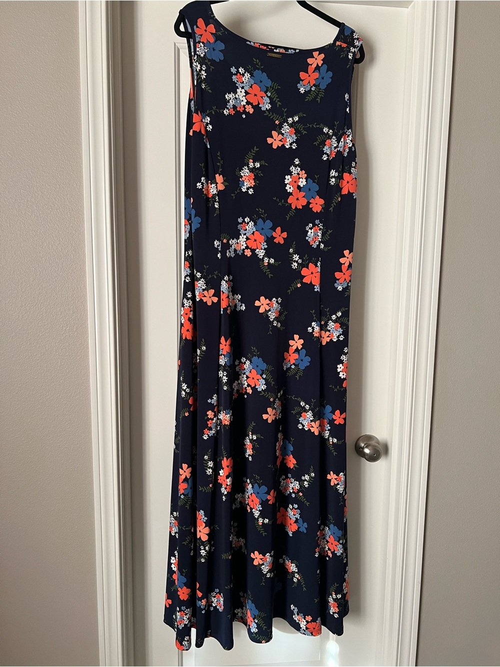 MICHAEL Michael Kors 2X Navy Floral Sleeveless Maxi Dress